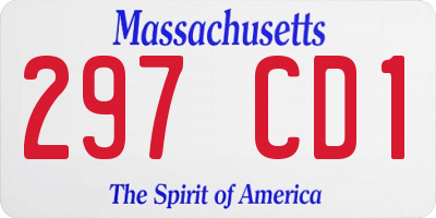 MA license plate 297CD1