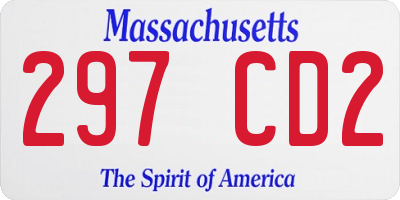MA license plate 297CD2