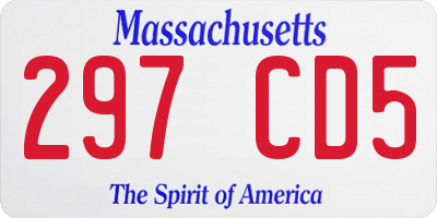 MA license plate 297CD5