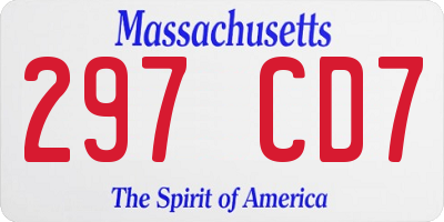 MA license plate 297CD7