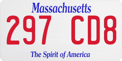 MA license plate 297CD8