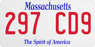 MA license plate 297CD9