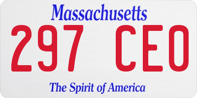 MA license plate 297CE0