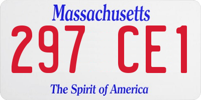 MA license plate 297CE1