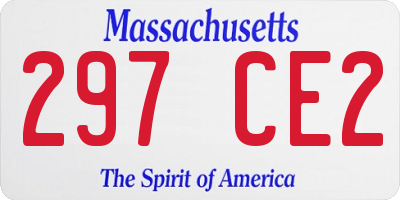 MA license plate 297CE2