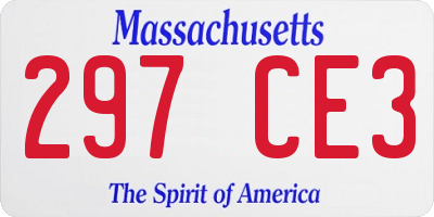 MA license plate 297CE3