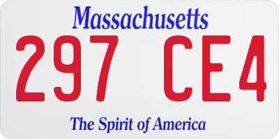 MA license plate 297CE4