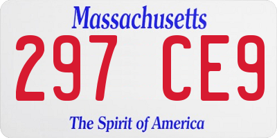 MA license plate 297CE9
