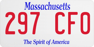 MA license plate 297CF0