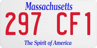 MA license plate 297CF1