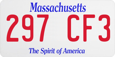 MA license plate 297CF3