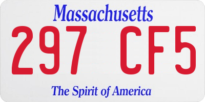 MA license plate 297CF5