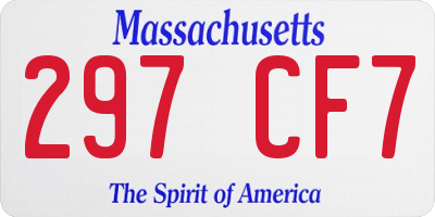 MA license plate 297CF7