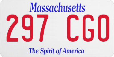 MA license plate 297CG0