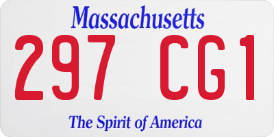 MA license plate 297CG1