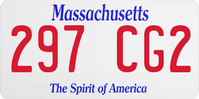 MA license plate 297CG2