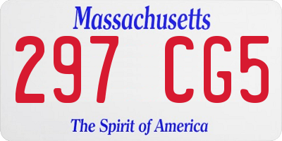 MA license plate 297CG5