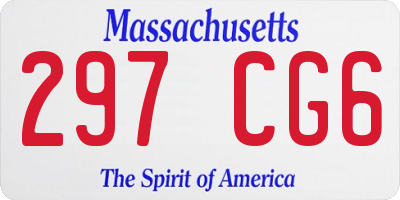 MA license plate 297CG6