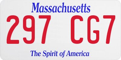 MA license plate 297CG7