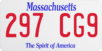 MA license plate 297CG9