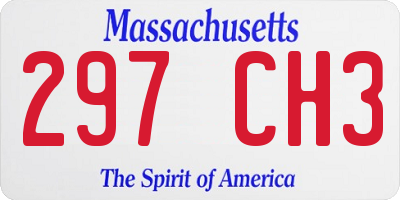 MA license plate 297CH3