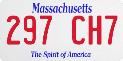 MA license plate 297CH7