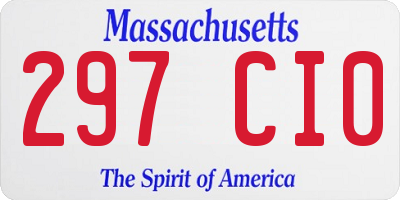 MA license plate 297CI0