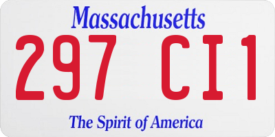 MA license plate 297CI1