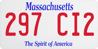 MA license plate 297CI2