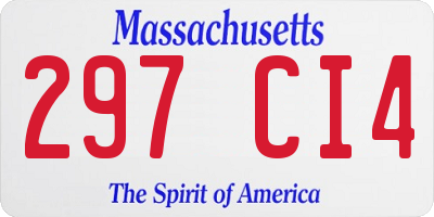 MA license plate 297CI4