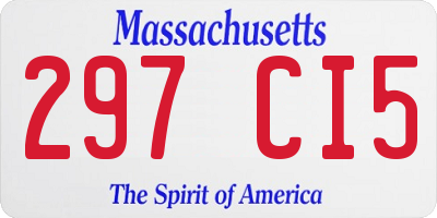 MA license plate 297CI5