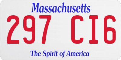 MA license plate 297CI6