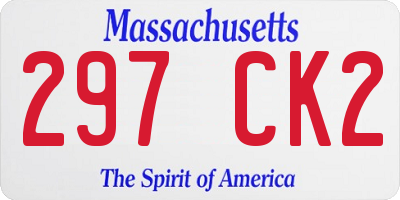 MA license plate 297CK2