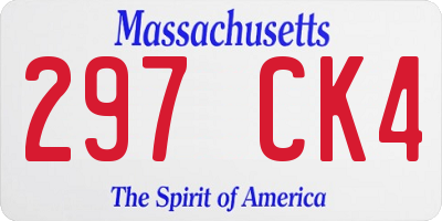 MA license plate 297CK4