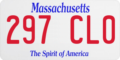 MA license plate 297CL0