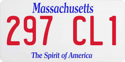MA license plate 297CL1