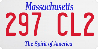 MA license plate 297CL2