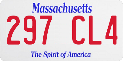 MA license plate 297CL4