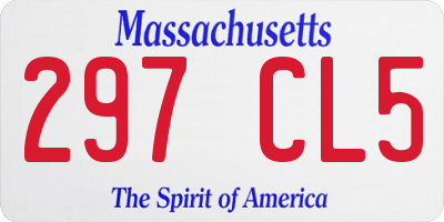 MA license plate 297CL5