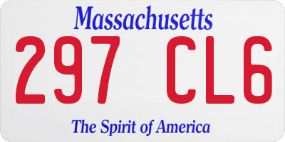 MA license plate 297CL6