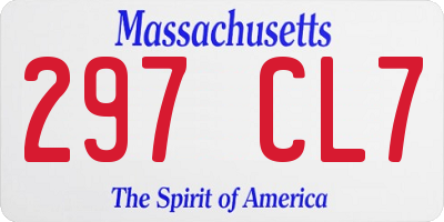 MA license plate 297CL7