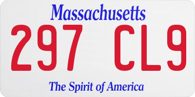 MA license plate 297CL9