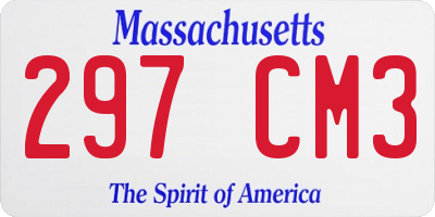 MA license plate 297CM3