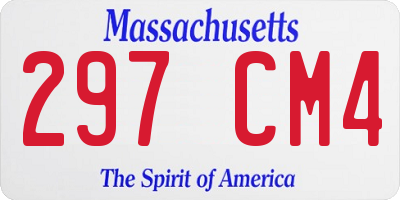 MA license plate 297CM4