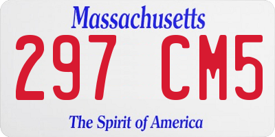 MA license plate 297CM5