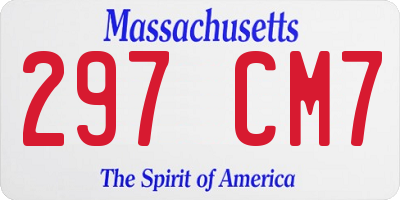 MA license plate 297CM7