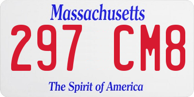 MA license plate 297CM8
