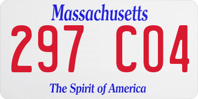 MA license plate 297CO4