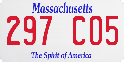MA license plate 297CO5