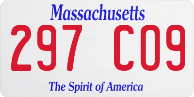 MA license plate 297CO9